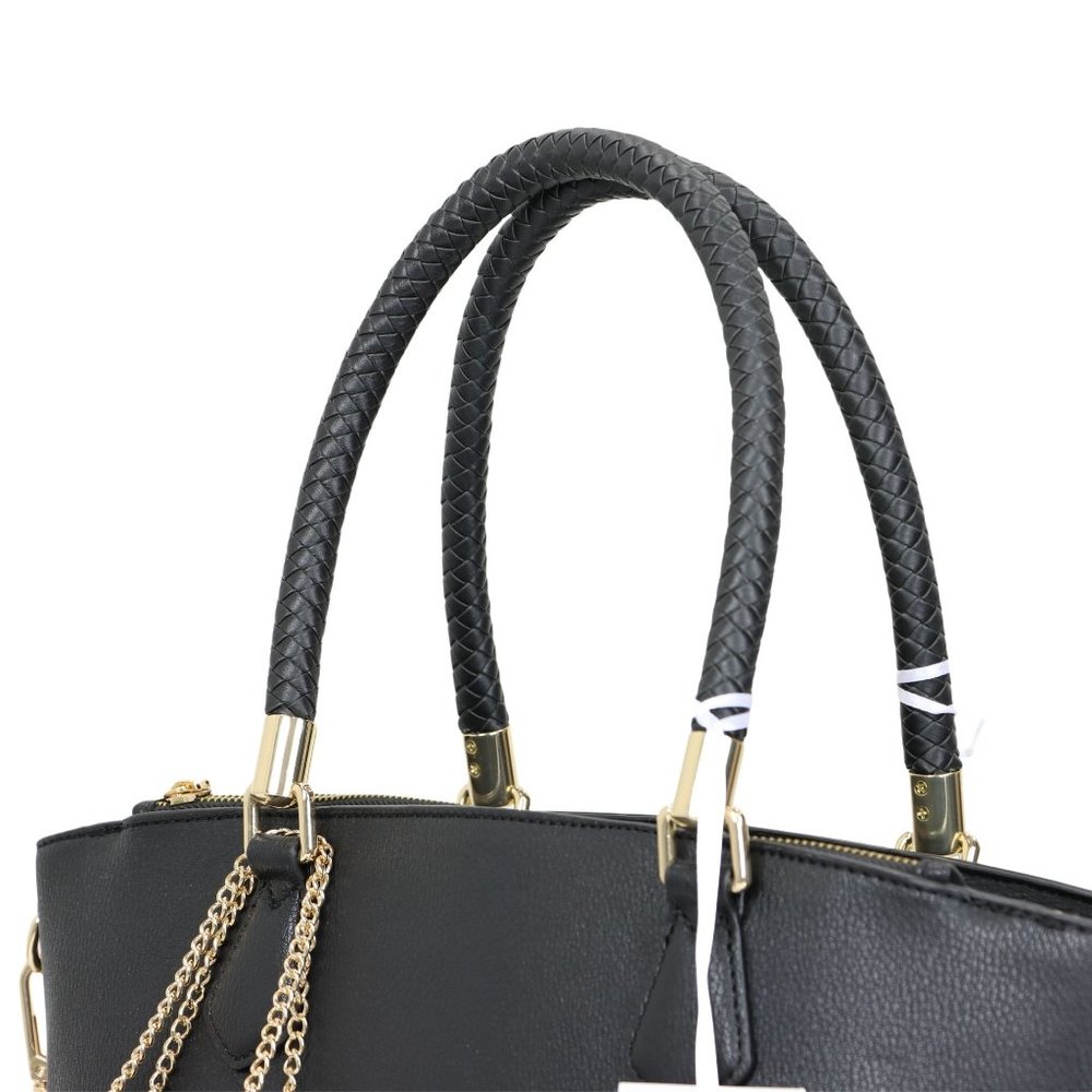 Black Faux Leather Purse and Coin Purse 2 in 1 Set Tote Cross Body Shoulder Bag - Picture 9 of 12